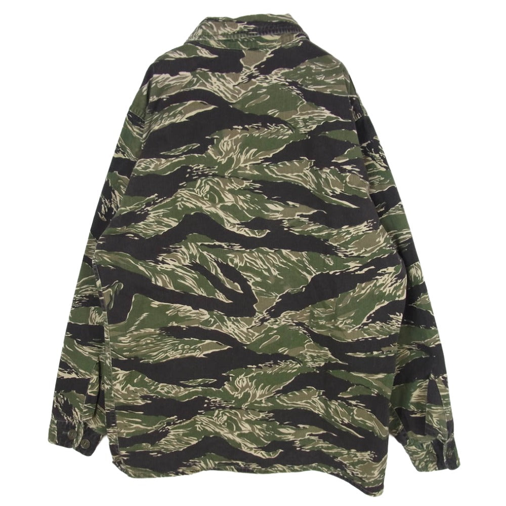 タイガーストライププロダクツ 80s USA製 迷彩 ミリタリー ジャケット モスグリーン系 S【中古】