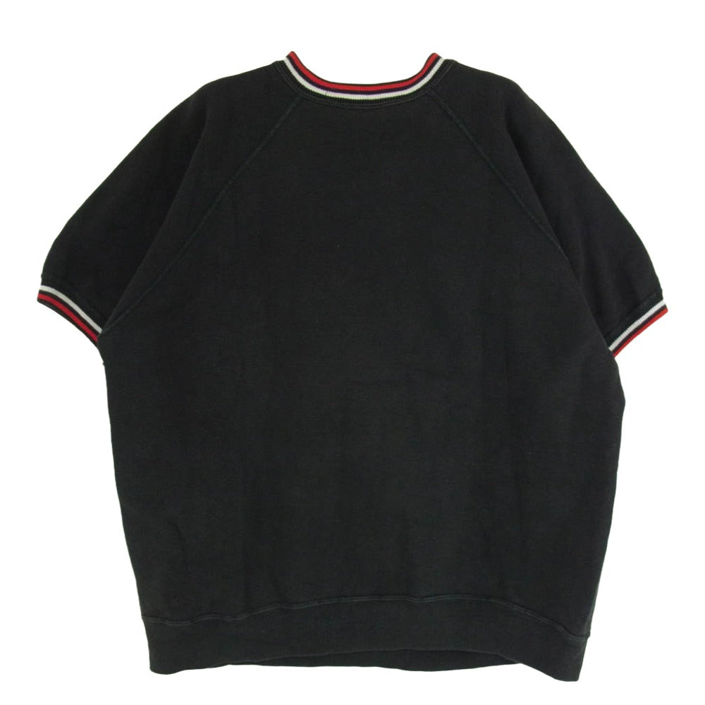 Champion チャンピオン 60s ランタグ 後期 ラグラン プリント 半袖 スウェット ブラック系 XL【中古】