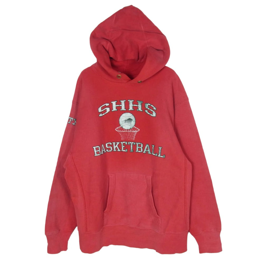 Champion チャンピオン 80s トリコタグ リバースウィーブ プリント スウェット パーカー レッド系 L【中古】
