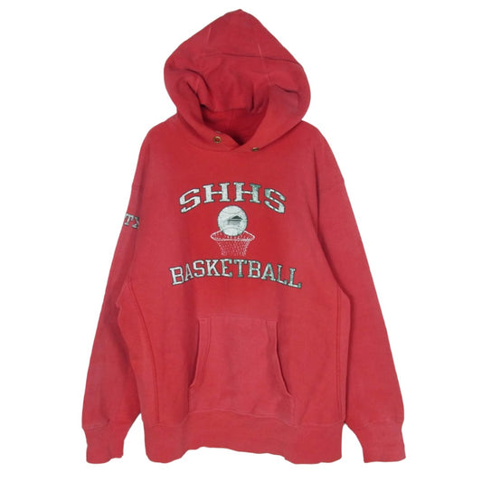 Champion チャンピオン 80s トリコタグ リバースウィーブ プリント スウェット パーカー レッド系 L【中古】