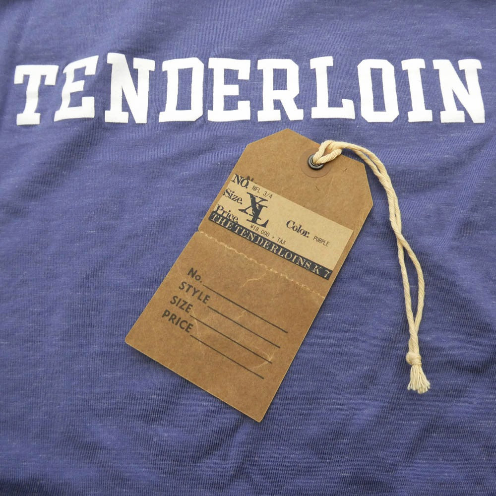 TENDERLOIN テンダーロイン T-NFL 3/4 7分丈 フットボール カットソー パープル パープル系 XL【極上美品】【中古】