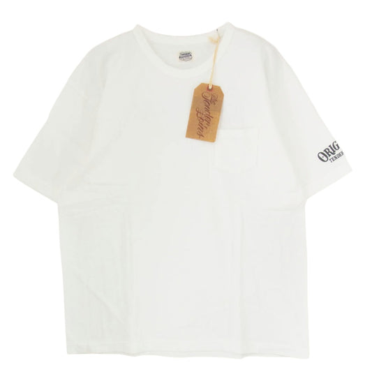 TENDERLOIN テンダーロイン TEE POCKET ロゴ バックプリントポケット 半袖 Tシャツ ホワイト系 XL【極上美品】【中古】
