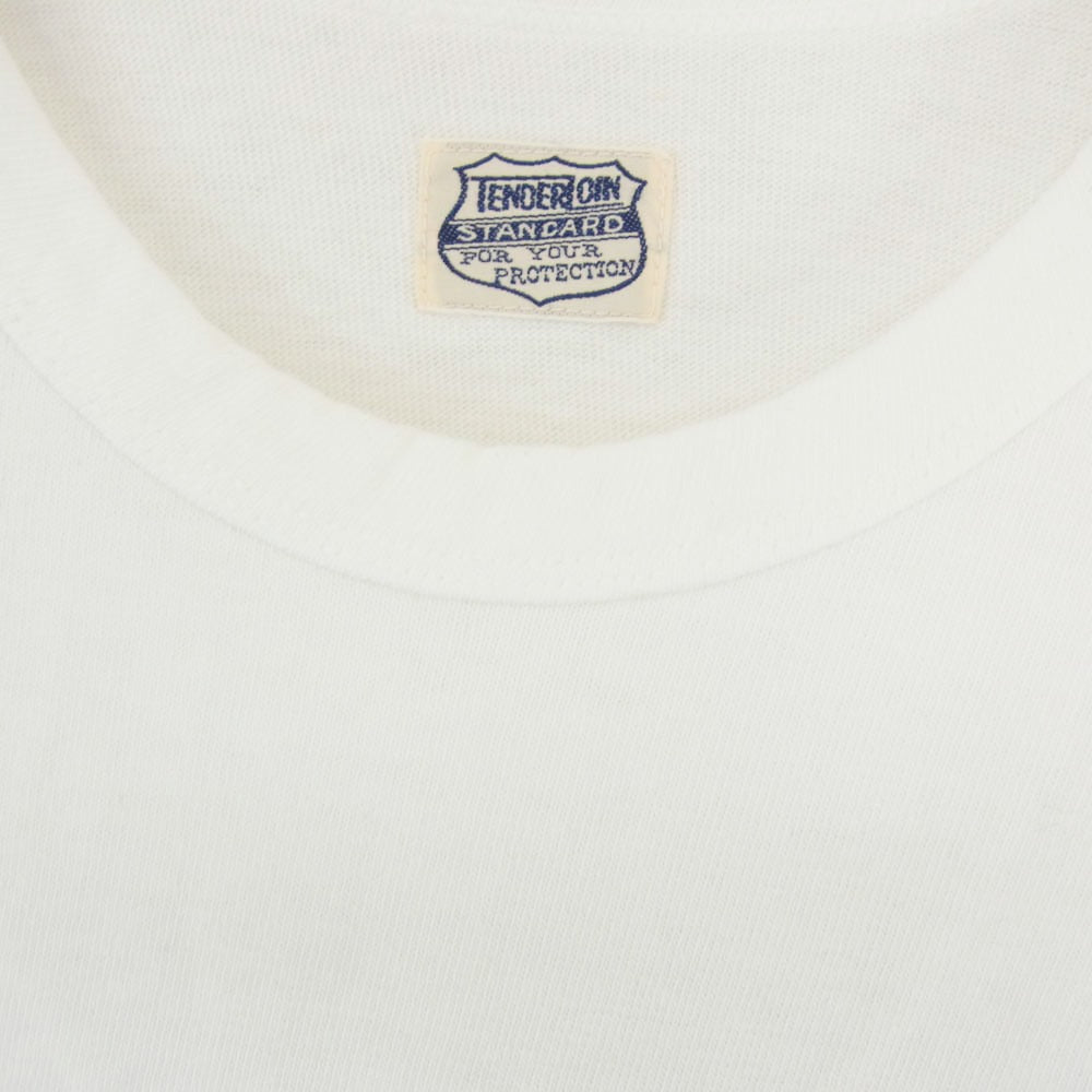 TENDERLOIN テンダーロイン TEE POCKET ロゴ バックプリントポケット 半袖 Tシャツ ホワイト系 XL【極上美品】【中古】