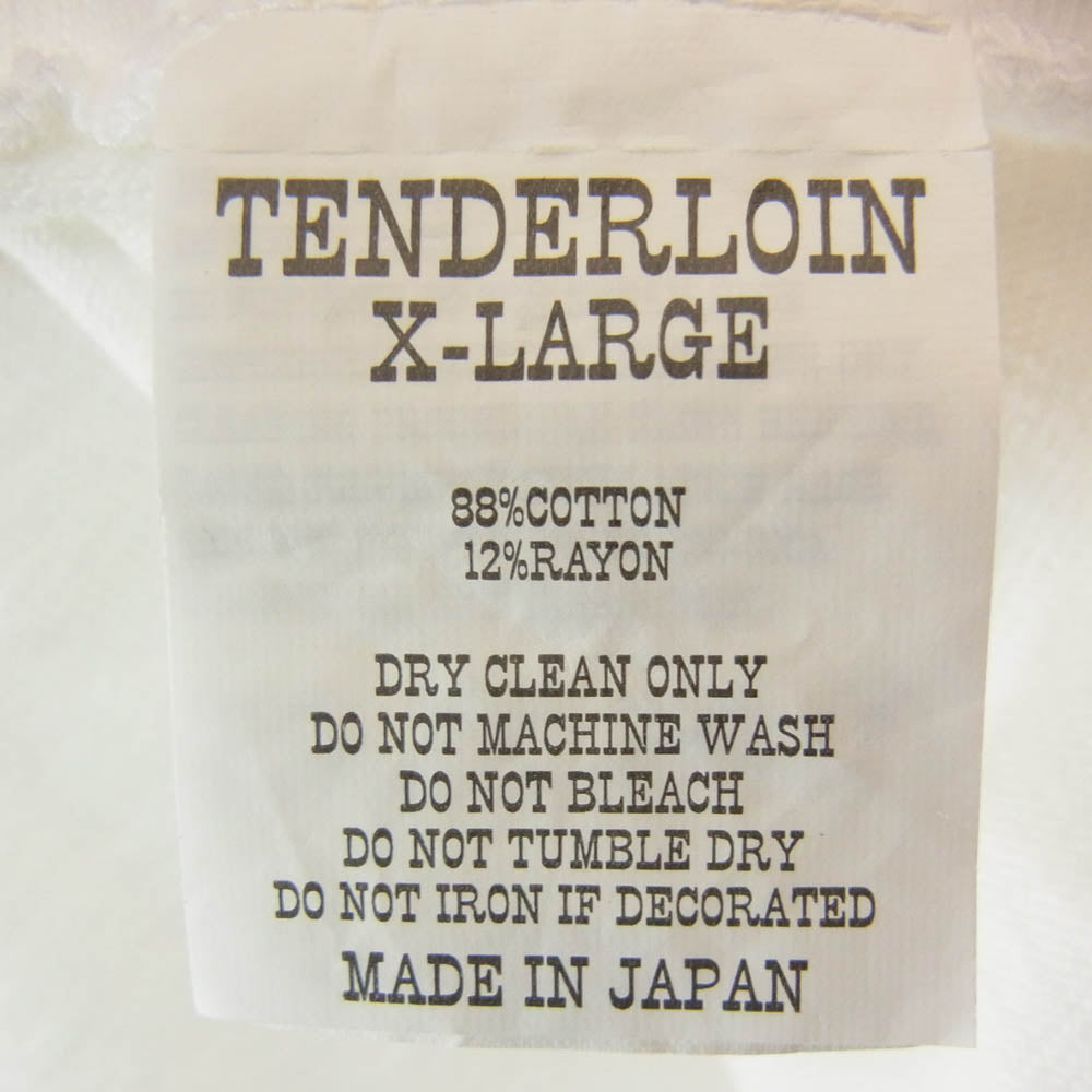 TENDERLOIN テンダーロイン TEE POCKET ロゴ バックプリントポケット 半袖 Tシャツ ホワイト系 XL【極上美品】【中古】