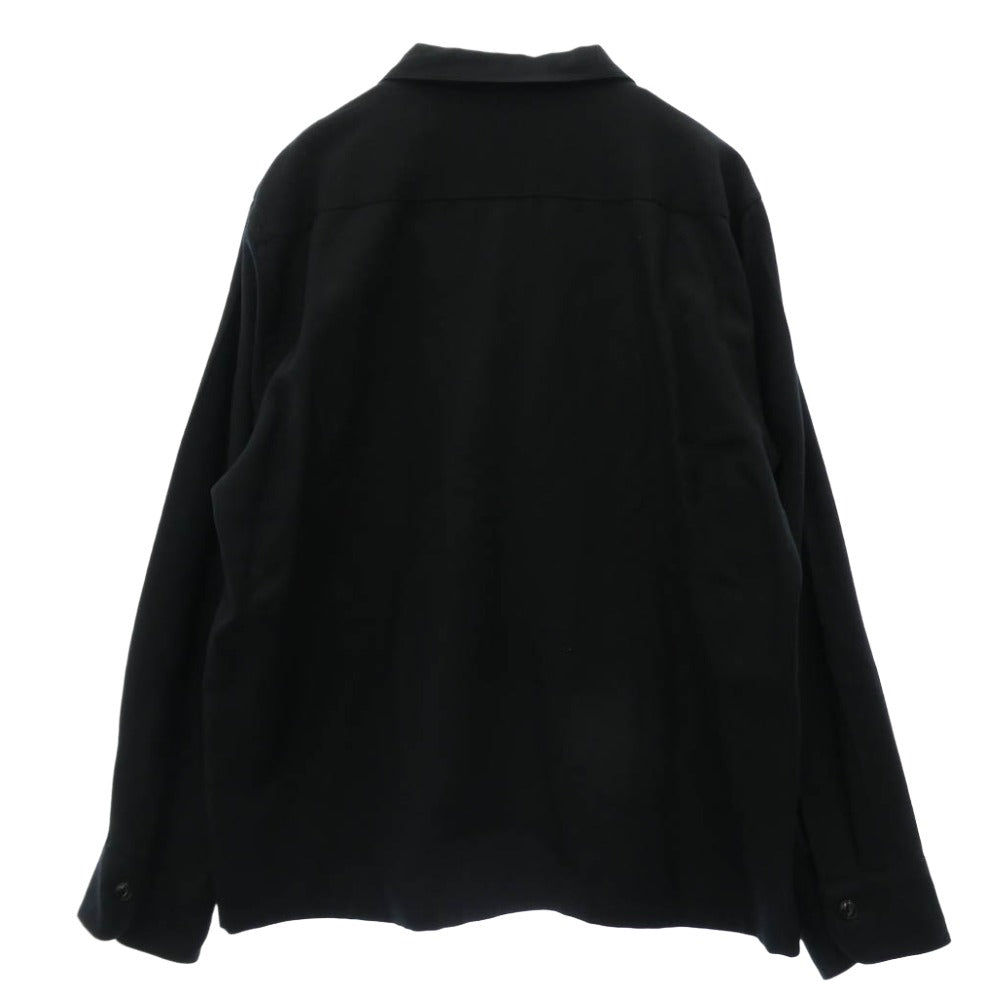 TENDERLOIN テンダーロイン T-WOOL SHT チェーンステッチ ウール 開襟 長袖シャツ ブラック系 XL【中古】