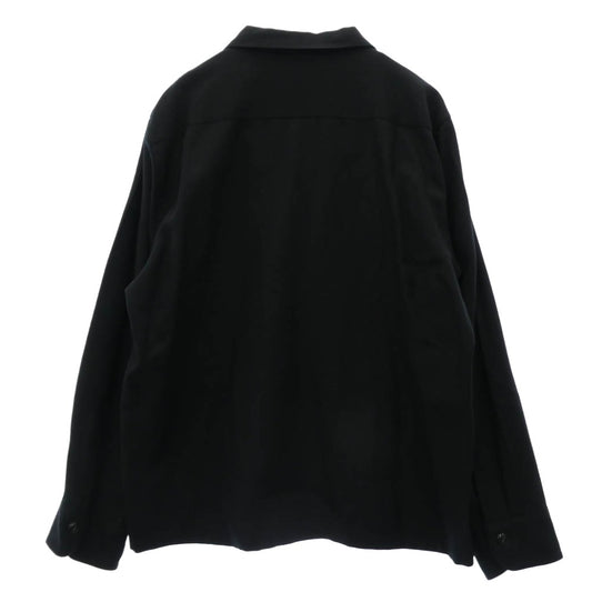TENDERLOIN テンダーロイン T-WOOL SHT チェーンステッチ ウール 開襟 長袖シャツ ブラック系 XL【中古】