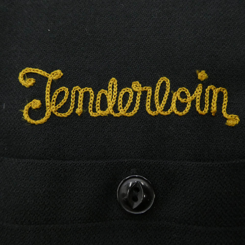 TENDERLOIN テンダーロイン T-WOOL SHT チェーンステッチ ウール 開襟 長袖シャツ ブラック系 XL【中古】