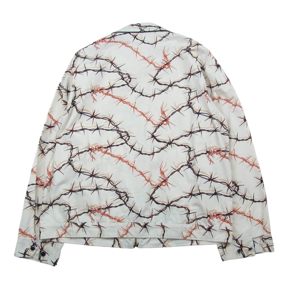 TENDERLOIN テンダーロイン 15SS T-DRIZZLER JKT BW 有刺鉄線 ジップアップ ドリズラージャケット オフホワイト系 XL【中古】