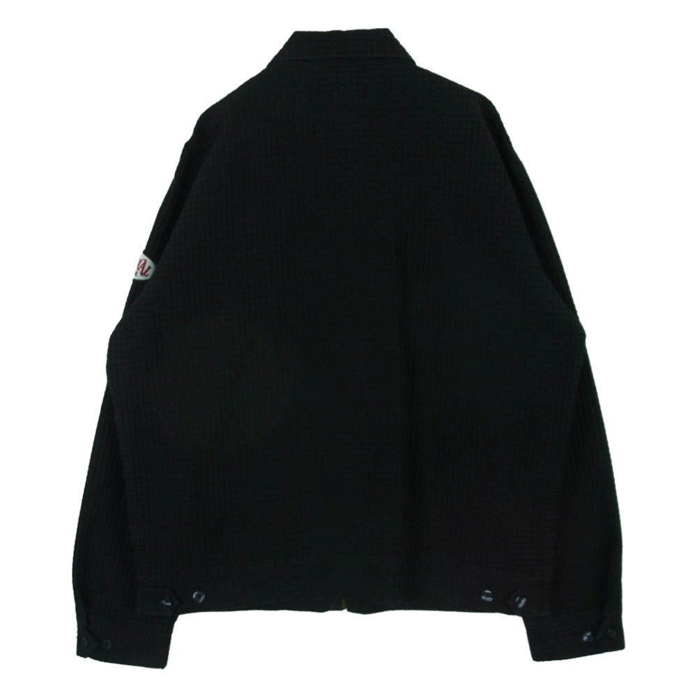 TENDERLOIN テンダーロイン 14SS T-WAFFLE JKT ZIP フラッグ刺繍 アーム ロゴワッペン ワッフル ジャケット ブラック系 XL【中古】