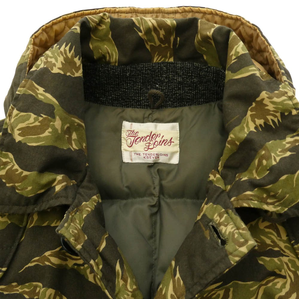 TENDERLOIN テンダーロイン 14AW T-HUNTING DOWN JKT BB タイガーカモ ハンティング ダウンジャケット カモフラージュ系 XL【中古】