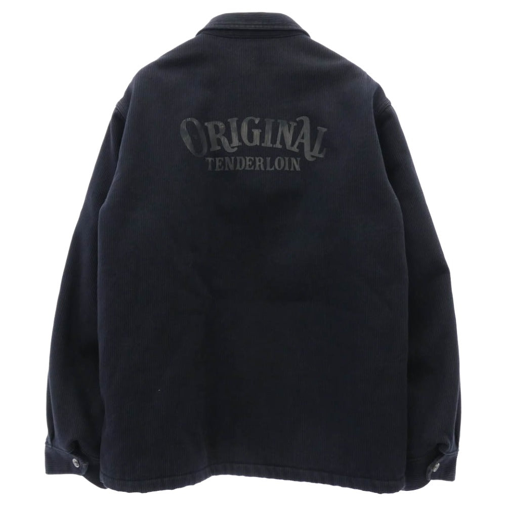 TENDERLOIN テンダーロイン 15AW T-COACH JKT PIQUE ロゴワッペン コーデュロイ ボア コーチジャケット ネイビー系 XL【中古】