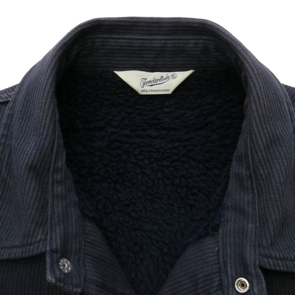 TENDERLOIN テンダーロイン 15AW T-COACH JKT PIQUE ロゴワッペン コーデュロイ ボア コーチジャケット ネイビー系 XL【中古】