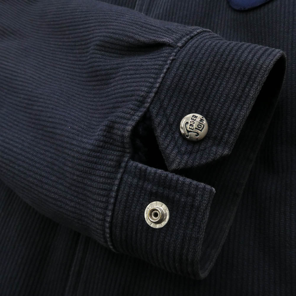 TENDERLOIN テンダーロイン 15AW T-COACH JKT PIQUE ロゴワッペン コーデュロイ ボア コーチジャケット ネイビー系 XL【中古】