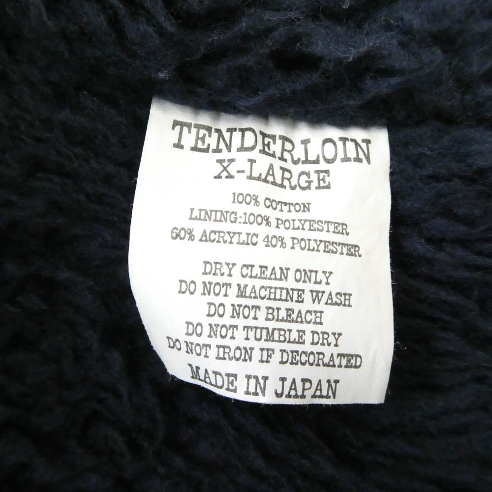 TENDERLOIN テンダーロイン 15AW T-COACH JKT PIQUE ロゴワッペン コーデュロイ ボア コーチジャケット ネイビー系 XL【中古】