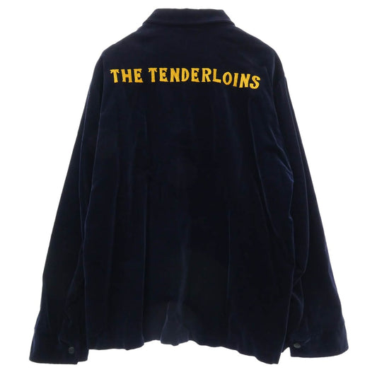 TENDERLOIN テンダーロイン 13AW T-SOUVENIR JKT 白熊刺繍 スーベニア スナップ ベロア ジャケット ネイビー系 L【中古】