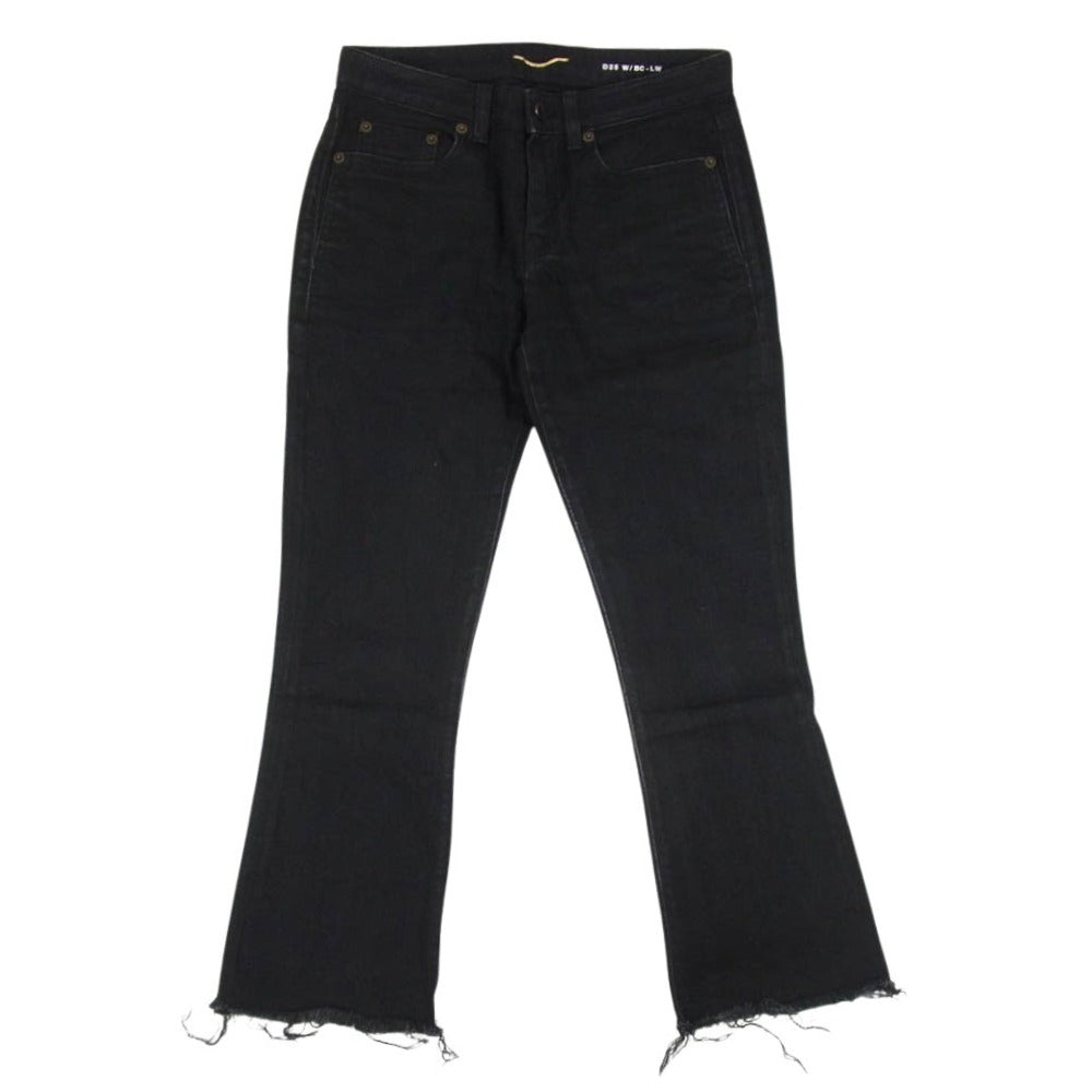 SAINT LAURENT サンローラン 691722 Y525R 1000 ベルベット ワイドパンツ ブラック系【美品】【中古】 SAINT LAURENT サンローラン 691722 Y525R 1000 ベルベット ワイド