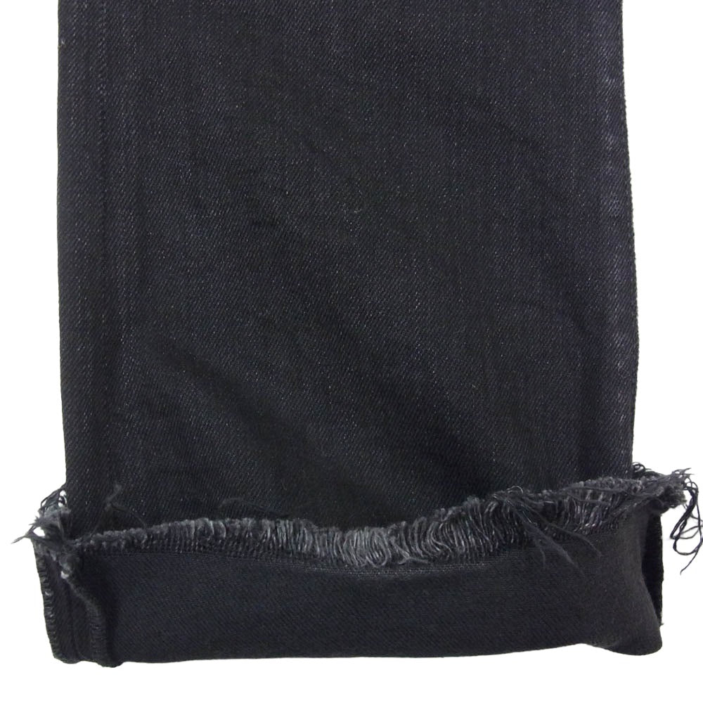 SAINT LAURENT サンローラン 543074 YF869 裾カットオフ ブーツカット ジーンズ デニムパンツ ブラック系 25【中古】