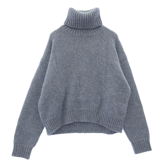 CELINE セリーヌ 2A89S234P トリオンフ アルパカ混 ハイネック タートルネック セーター ニット ライトブルー系 S【中古】