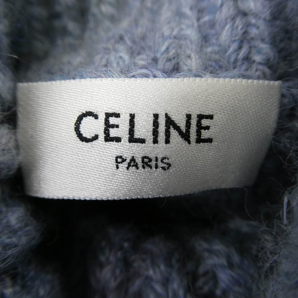 CELINE セリーヌ 2A89S234P トリオンフ アルパカ混 ハイネック タートルネック セーター ニット ライトブルー系 S【中古】