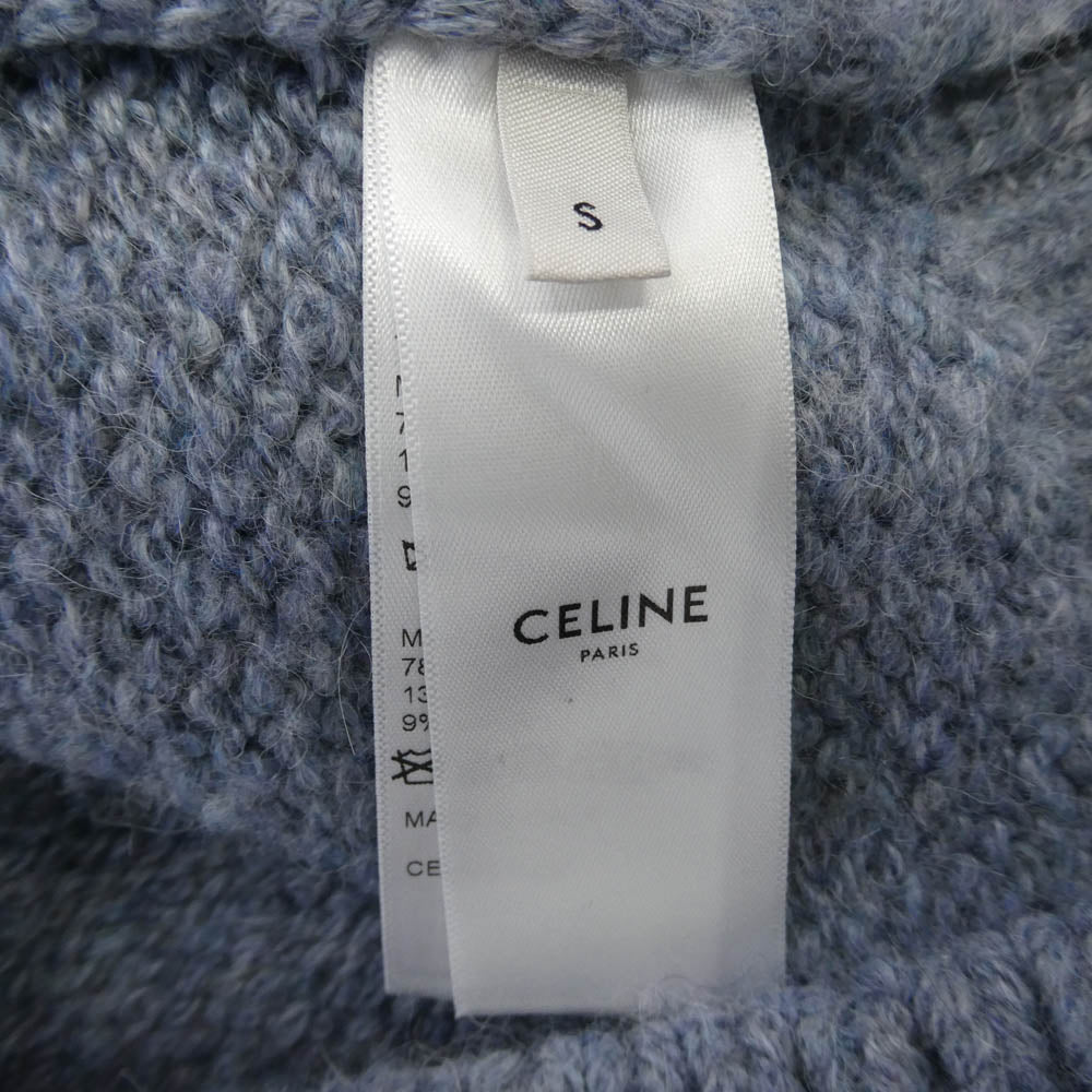 CELINE セリーヌ 2A89S234P トリオンフ アルパカ混 ハイネック タートルネック セーター ニット ライトブルー系 S【中古】