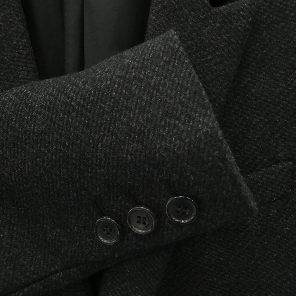 SAINT LAURENT サンローラン 495443 Y039R ベロア 切替 ロング チェスターコート ダークグレー系 F34　155/80Y【美品】【中古】