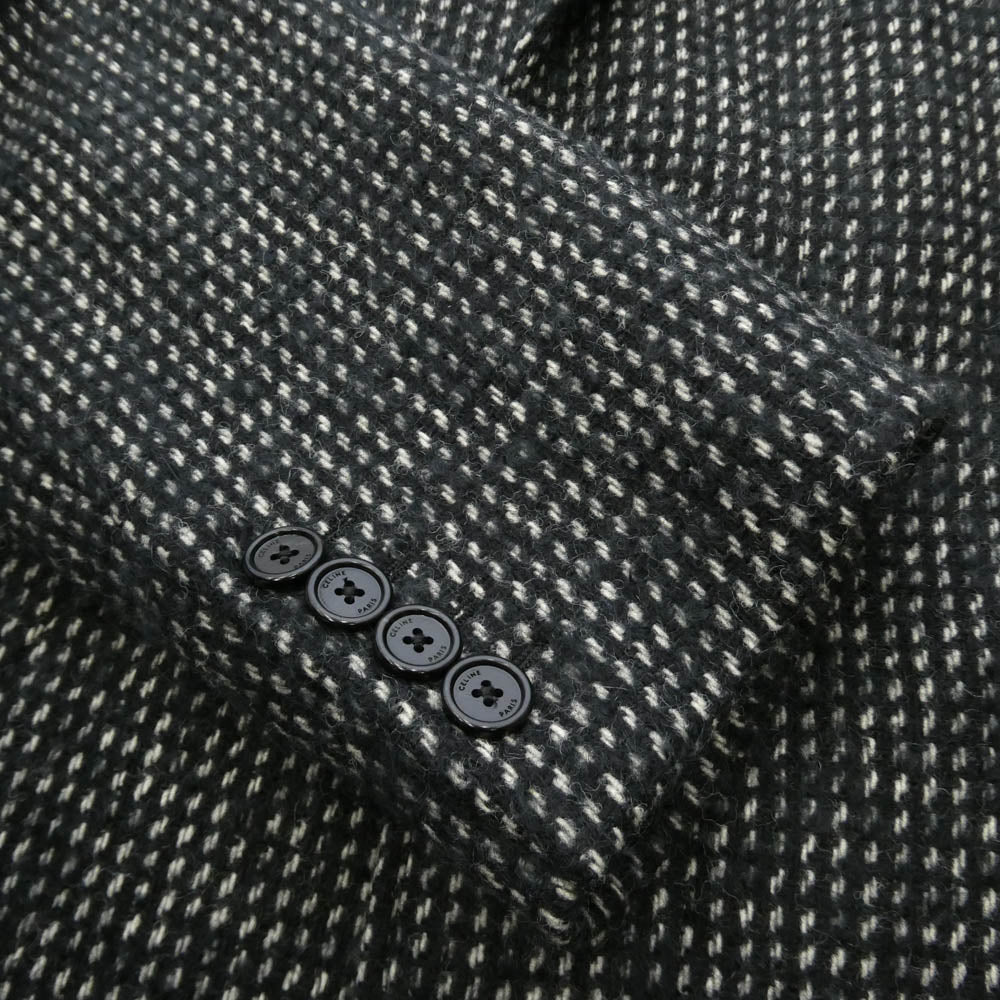 CELINE セリーヌ 2M149210F ウールツイード チェスターコート ブラック系 46【中古】