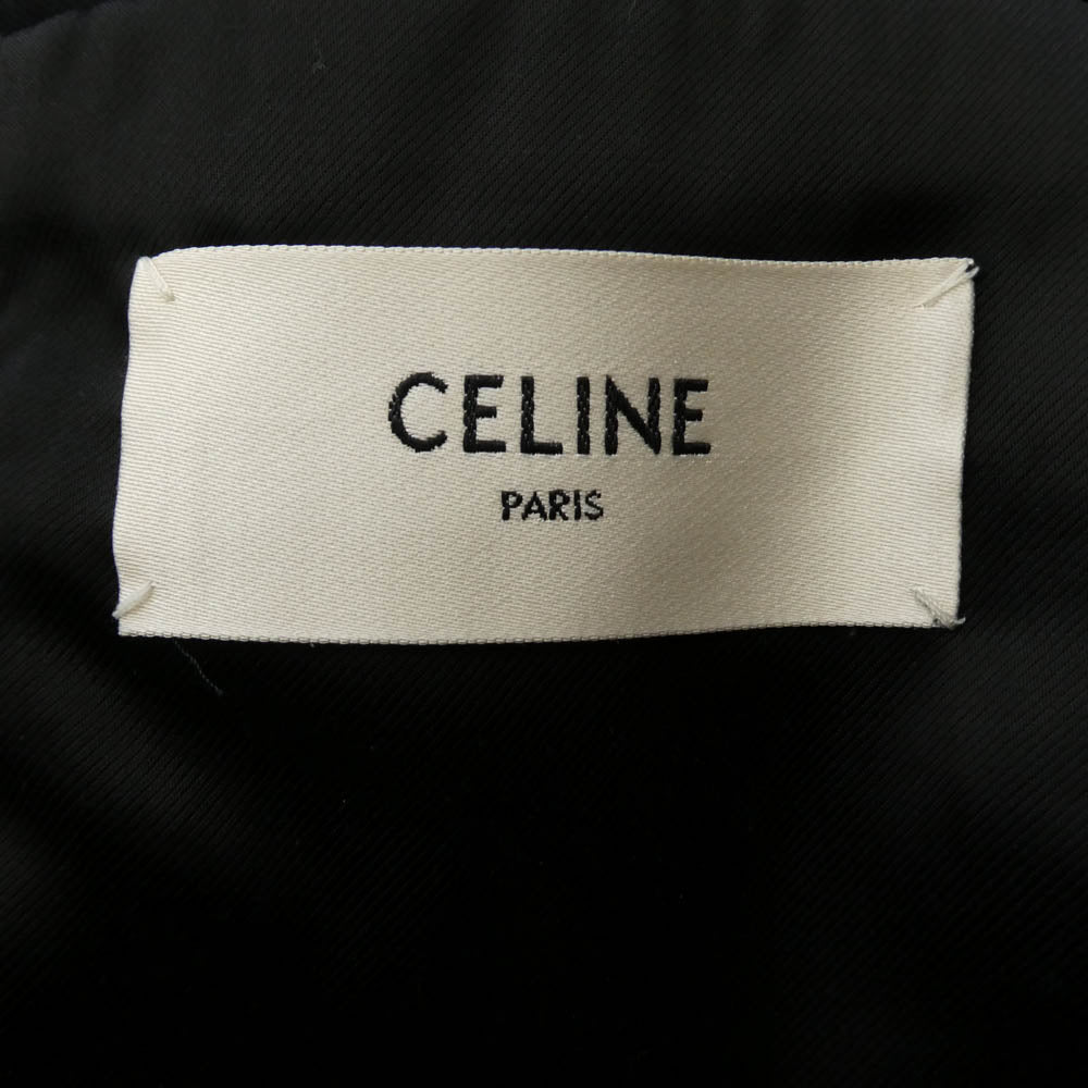 CELINE セリーヌ 2M149210F ウールツイード チェスターコート ブラック系 46【中古】