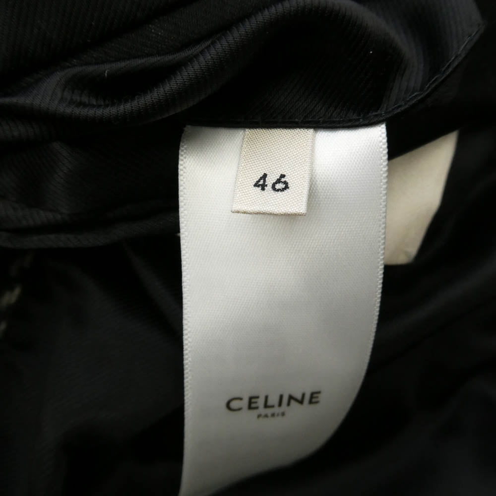 CELINE セリーヌ 2M149210F ウールツイード チェスターコート ブラック系 46【中古】
