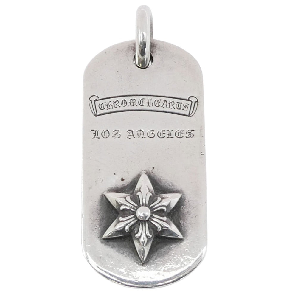 CHROME HEARTS クロムハーツ（原本無） RAISED STAR DOGTAG レイズドスター ドッグタグ LA ロサンゼルス限定 ペンダントトップ シルバー系【中古】