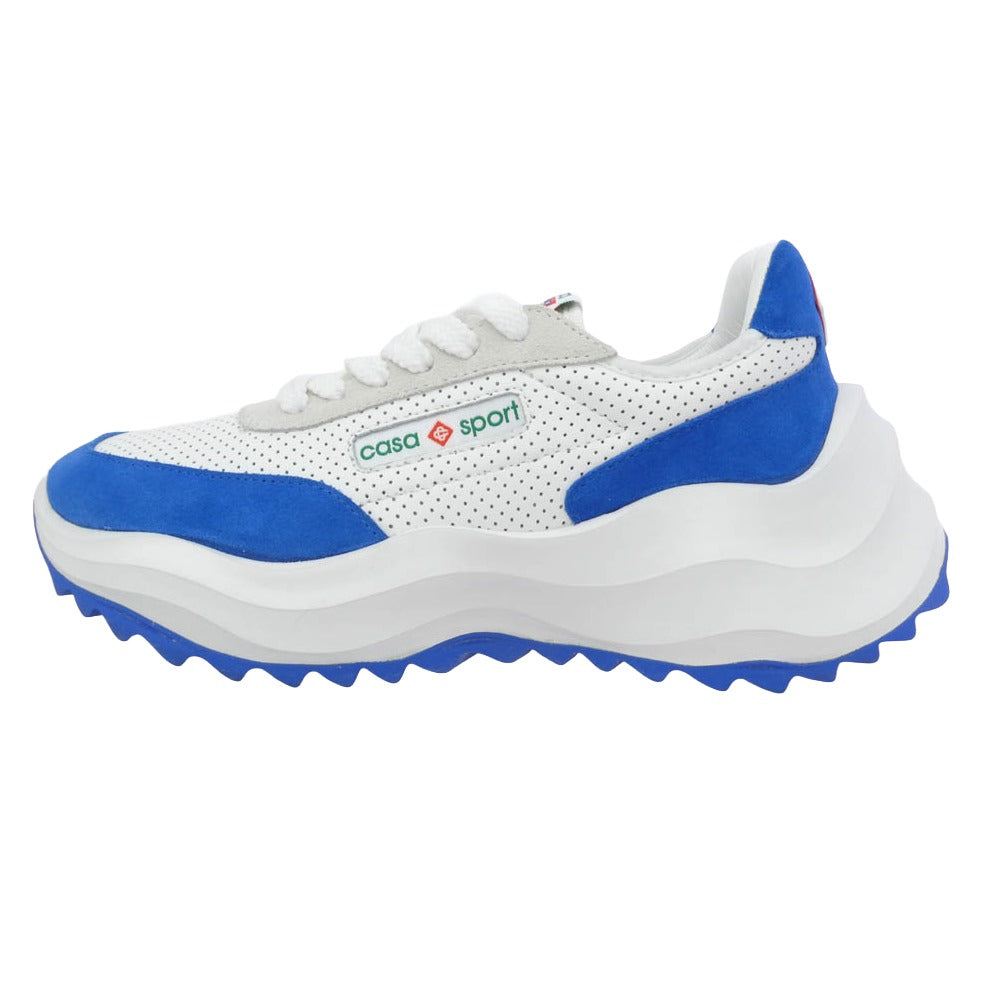 カサブランカ casa sport ATLANTIS アトランティス メッシュ ローカット スニーカー ホワイト系 ブルー系 UK7.5【中古】