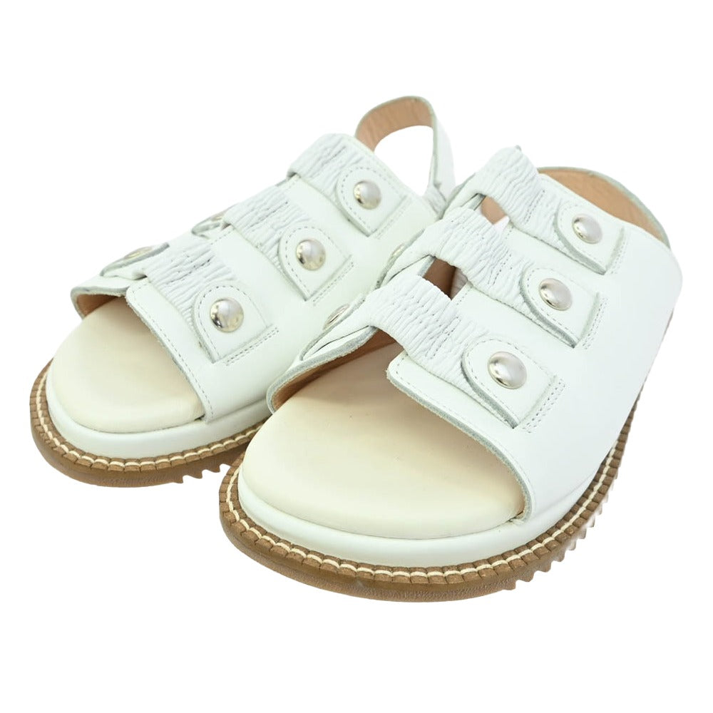 tricot COMME des GARCONS トリココムデギャルソン レザー ストラップ サンダル ホワイト ホワイト系 23.5cm【中古】
