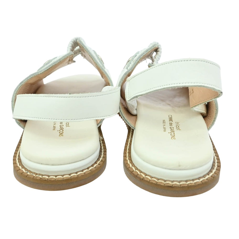 tricot COMME des GARCONS トリココムデギャルソン レザー ストラップ サンダル ホワイト ホワイト系 23.5cm【中古】