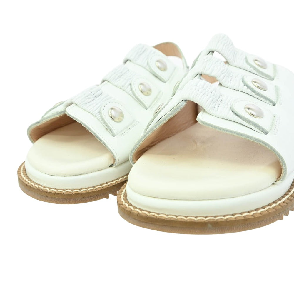 tricot COMME des GARCONS トリココムデギャルソン レザー ストラップ サンダル ホワイト ホワイト系 23.5cm【中古】