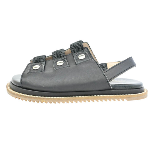 tricot COMME des GARCONS トリココムデギャルソン レザー ストラップ サンダル ブラック ブラック系 23.5cm【中古】