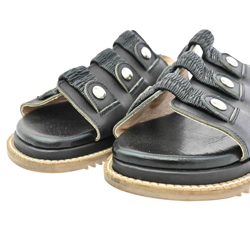 tricot COMME des GARCONS トリココムデギャルソン レザー ストラップ サンダル ブラック ブラック系 23.5cm【中古】