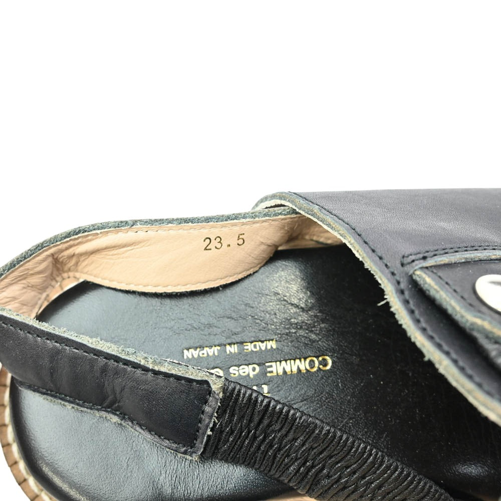 tricot COMME des GARCONS トリココムデギャルソン レザー ストラップ サンダル ブラック ブラック系 23.5cm【中古】