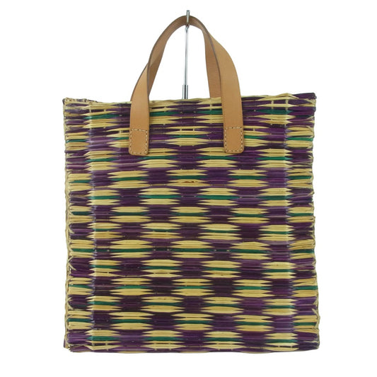 COMME des GARCONS コムデギャルソン HEIMAT-ATLANTICA ヘイマット アトランティカ コムコム ハンドバッグ パープル系 ベージュ系 グリーン系【中古】