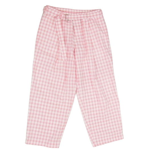 ティーエスティーエス 25SMS0302 5 COULEURS BELTED PANTS チェック ベルテッド パンツ ピンク系 M【美品】【中古】