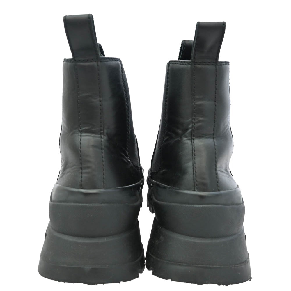 JIL SANDER ジルサンダー Chelsea Boots チェルシー レザー サイド ゴア ブーツ ブラック系 39【中古】