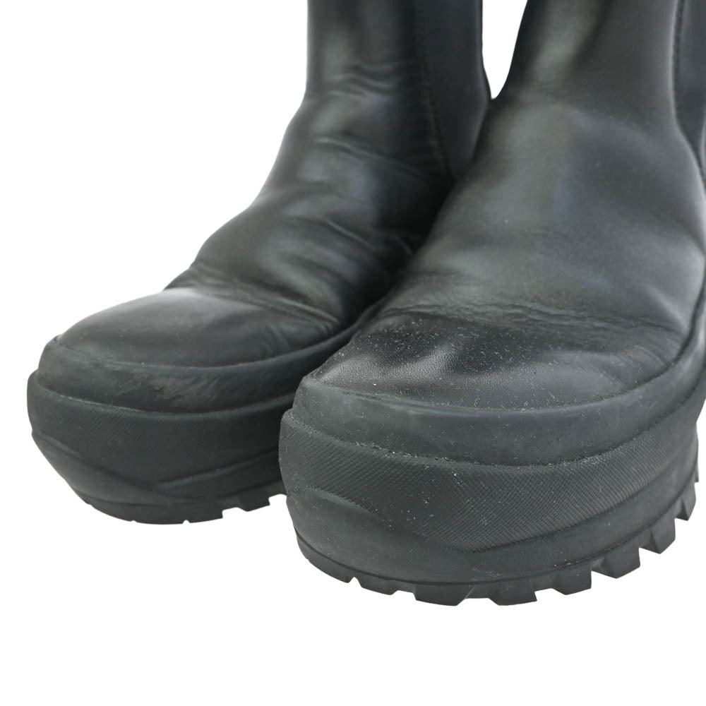 JIL SANDER ジルサンダー Chelsea Boots チェルシー レザー サイド ゴア ブーツ ブラック系 39【中古】