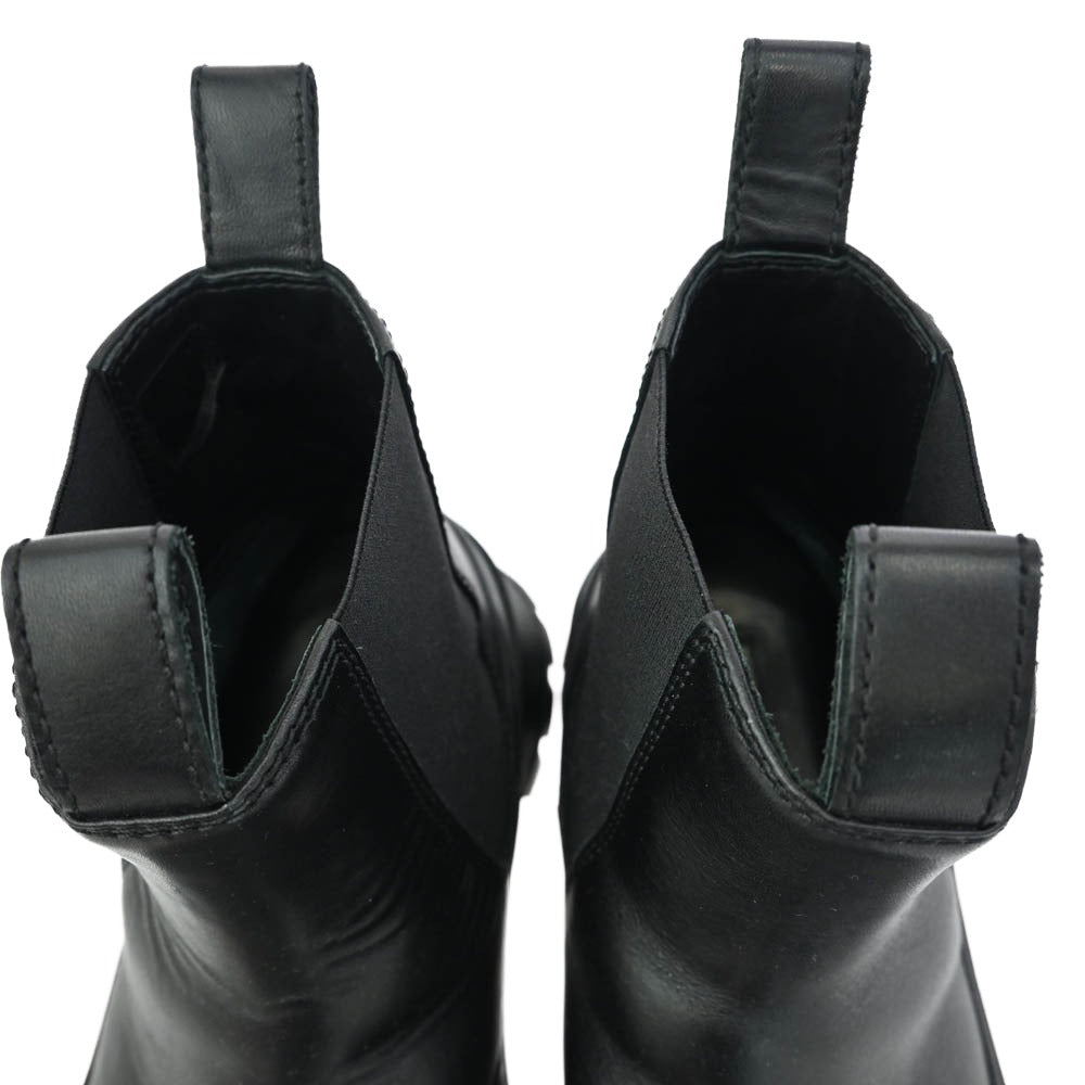 JIL SANDER ジルサンダー Chelsea Boots チェルシー レザー サイド ゴア ブーツ ブラック系 39【中古】