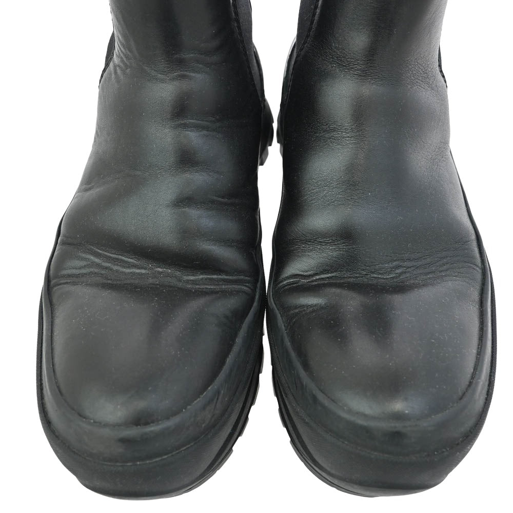 JIL SANDER ジルサンダー Chelsea Boots チェルシー レザー サイド ゴア ブーツ ブラック系 39【中古】