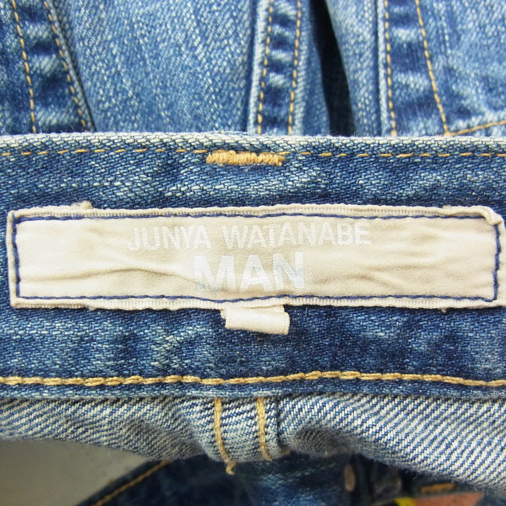 JUNYA WATANABE COMME des GARCONS MAN ジュンヤワタナベコムデギャルソンマン 23SS WK-P015 Andy Warhol P015 綿 セルヴィッチ アンディ・ウォーホル パッチワーク デニム パンツ インディゴブルー系 L【中古】