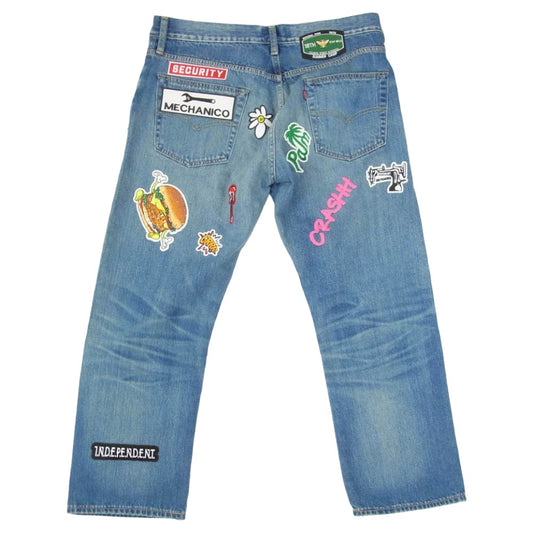 JUNYA WATANABE COMME des GARCONS MAN ジュンヤワタナベコムデギャルソンマン WK-P211 Levi's Andy Warhol リーバイス 綿 セルヴィッチ アンディ・ウォーホル パッチワーク デニム パンツ インディゴブルー系 L【中古】