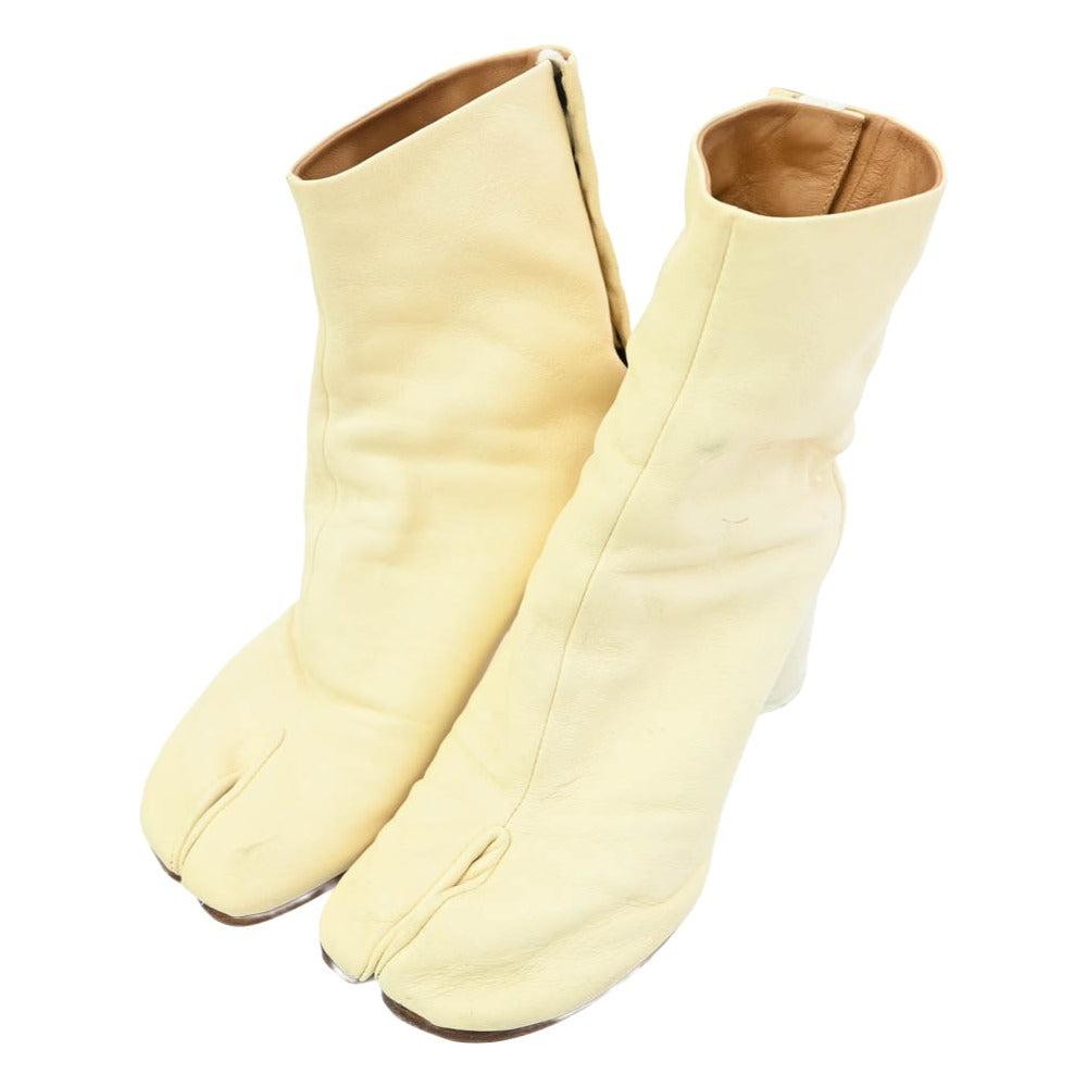 MAISON MARGIELA メゾンマルジェラ S58WU0260 22ライン Tabi 足袋 タビ ヒール ブーツ レザー ブーツ オフホワイト系 39【中古】