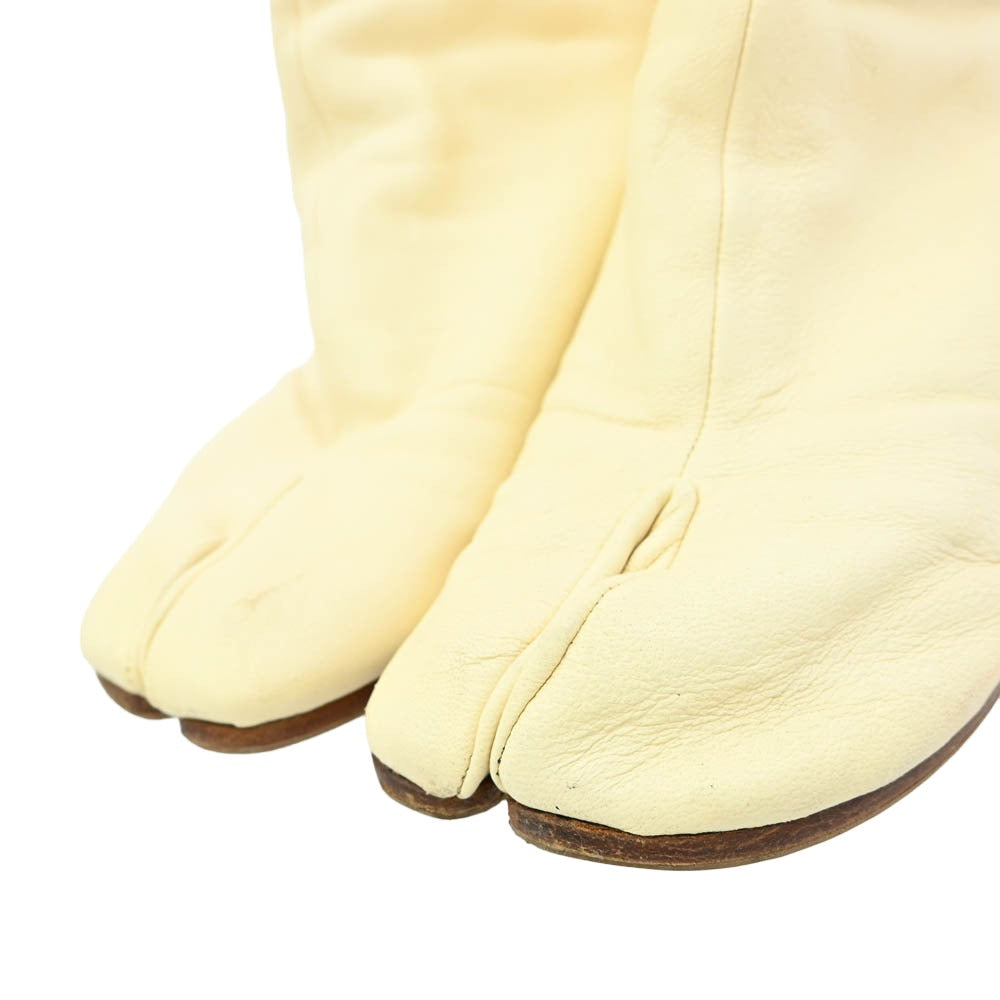 MAISON MARGIELA メゾンマルジェラ S58WU0260 22ライン Tabi 足袋 タビ ヒール ブーツ レザー ブーツ オフホワイト系 39【中古】