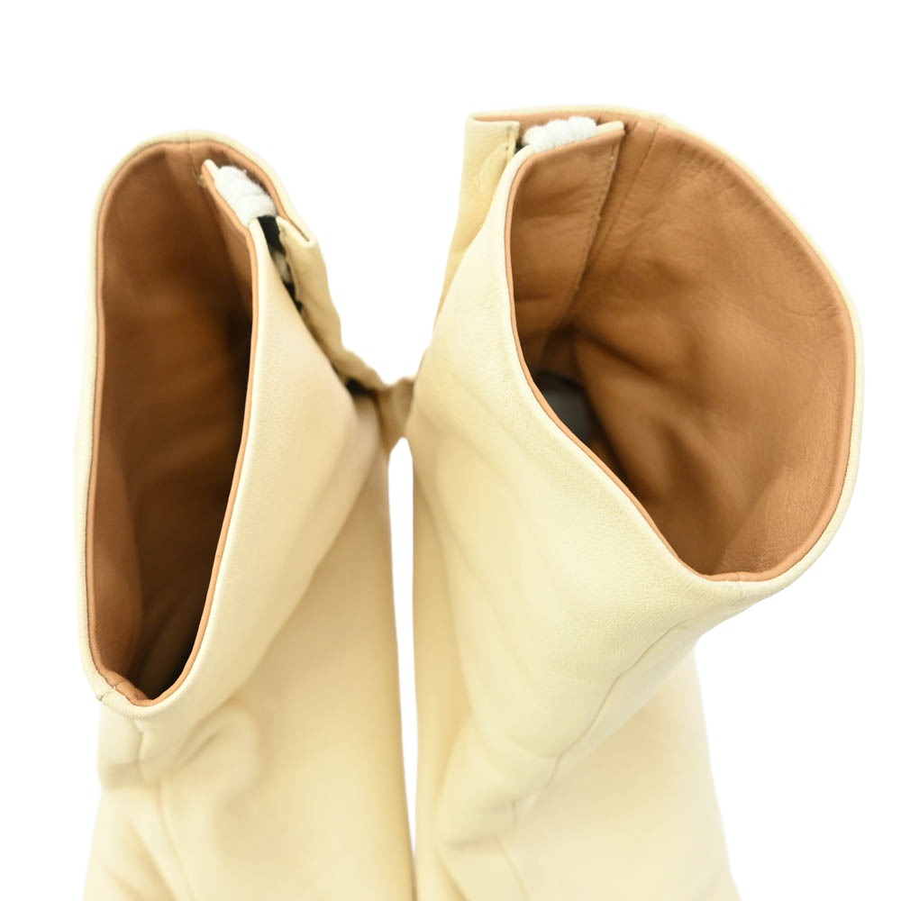 MAISON MARGIELA メゾンマルジェラ S58WU0260 22ライン Tabi 足袋 タビ ヒール ブーツ レザー ブーツ オフホワイト系 39【中古】