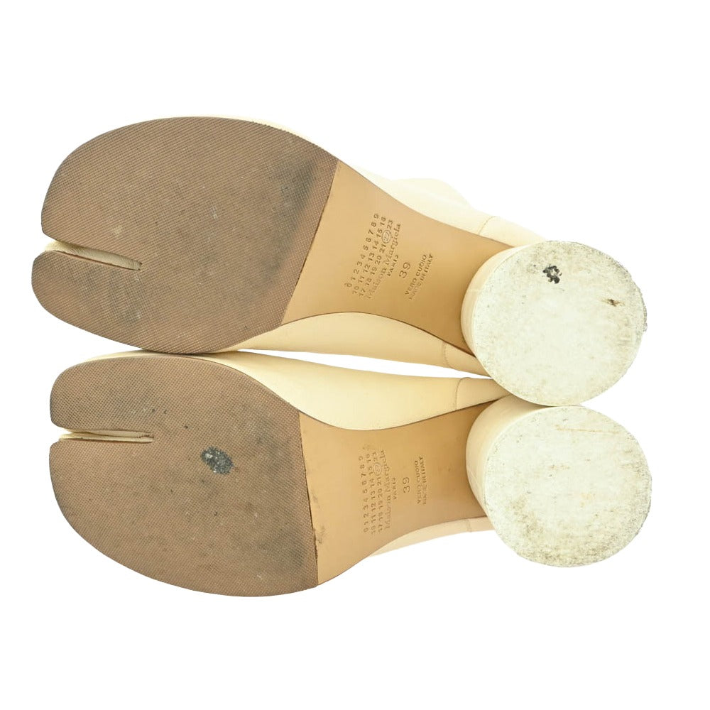MAISON MARGIELA メゾンマルジェラ S58WU0260 22ライン Tabi 足袋 タビ ヒール ブーツ レザー ブーツ オフホワイト系 39【中古】