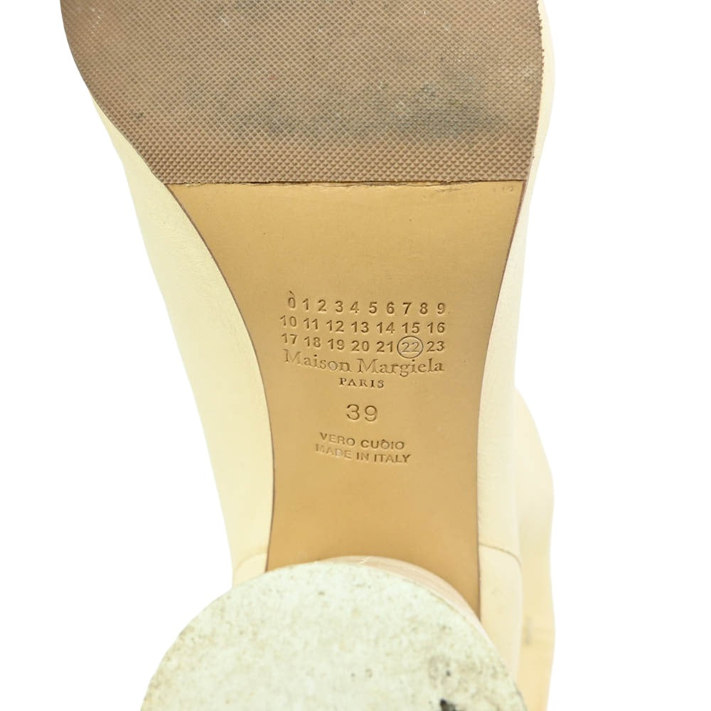 MAISON MARGIELA メゾンマルジェラ S58WU0260 22ライン Tabi 足袋 タビ ヒール ブーツ レザー ブーツ オフホワイト系 39【中古】