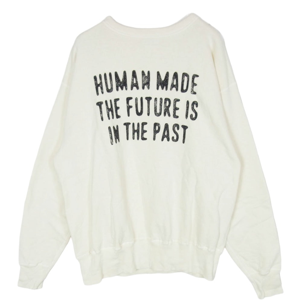 HUMAN MADE ヒューマンメイド 25AW HM30CS043 TSURIAMI SWEATSHIRT ツリアミ スウェットシャツ ダック グラフィック プリント Vガゼット クルーネック スウェット オフホワイト系 XL【中古】